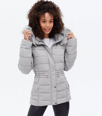 New look grey puffer sale