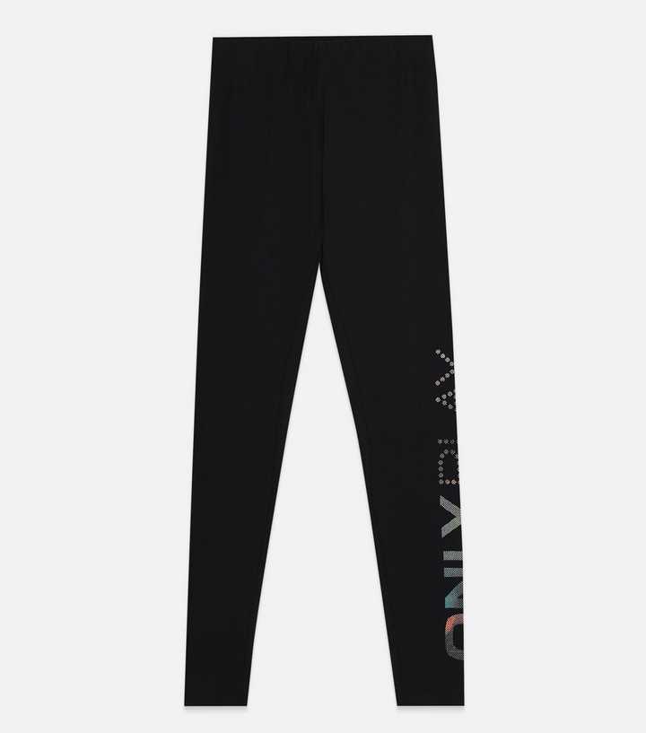 ONLY PLAY Black High Waist Jersey Logo Leggings