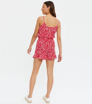 ladies red playsuit