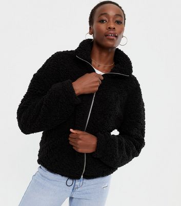 Black teddy shop fleece jacket