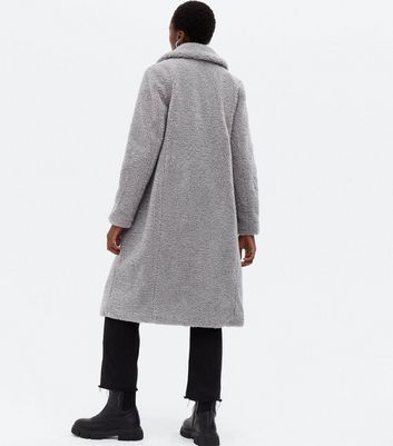 New look hotsell grey teddy coat