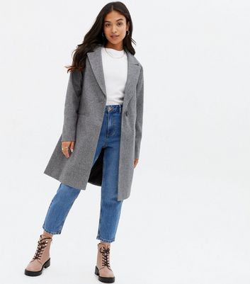 petite grey wool coat