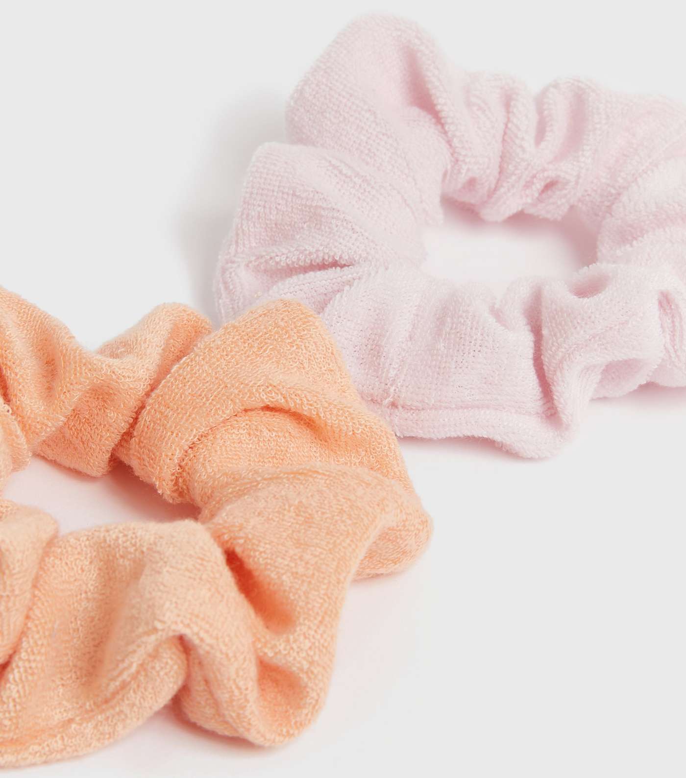 2 Pack Orange and Pink Towelling Scrunchies Image 2