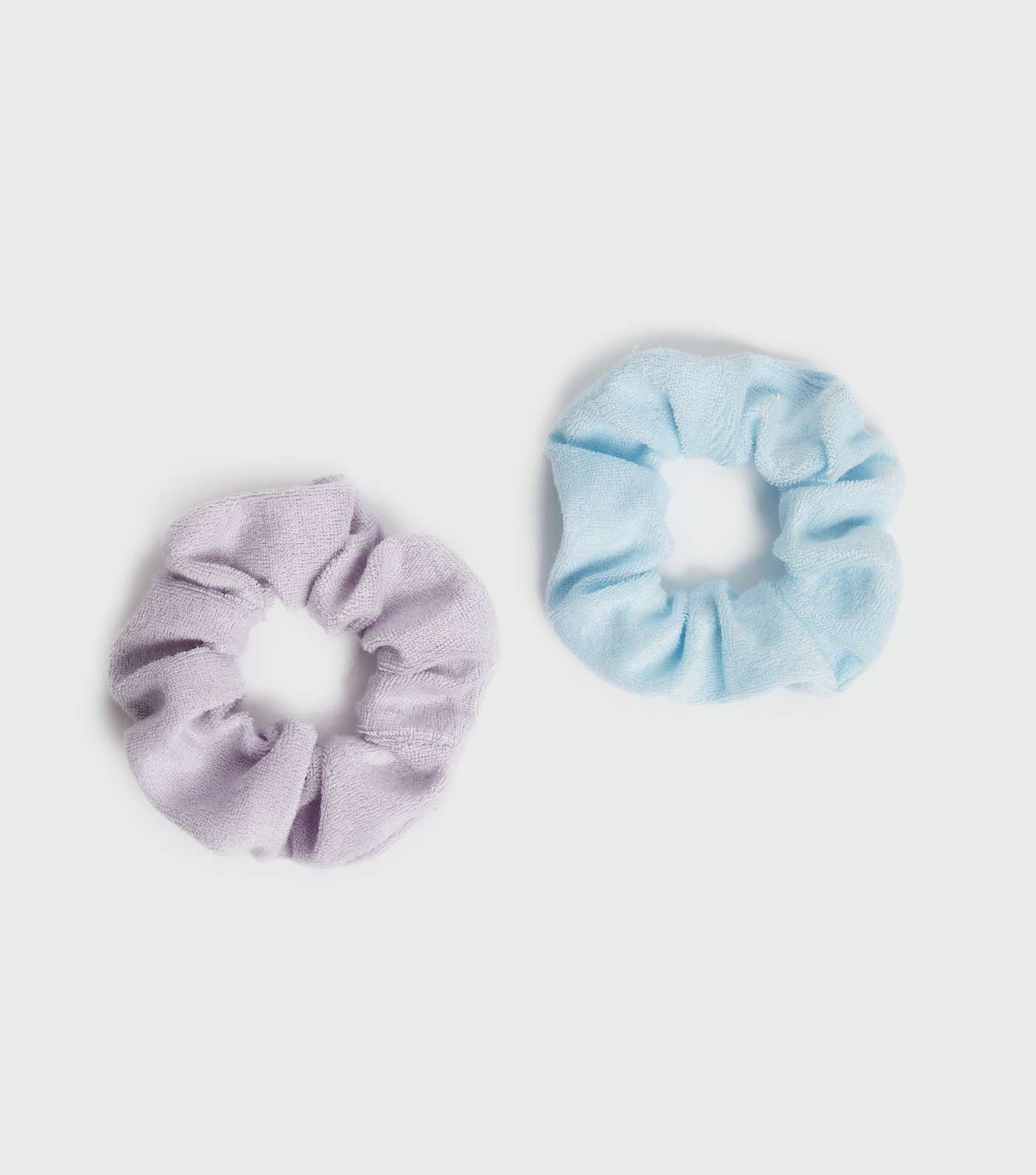 2 Pack Lilac and Blue Towelling Scrunchies