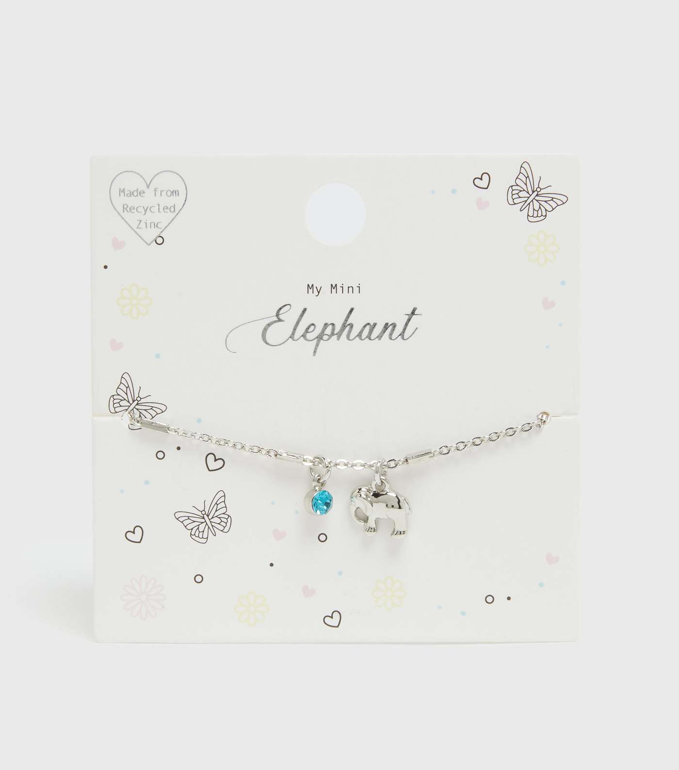 Girls Silver Elephant Pendant Bracelet