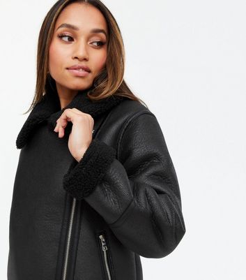 black petite aviator jacket