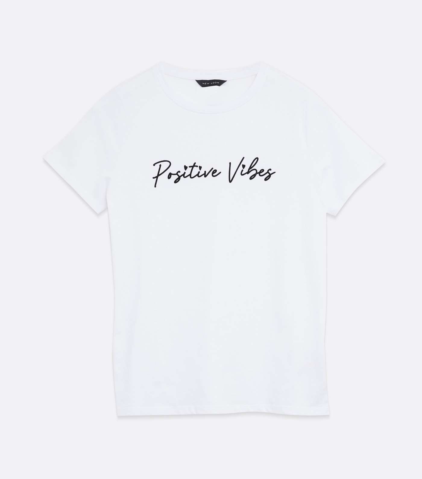 White Positive Vibes Logo T-Shirt  Image 5