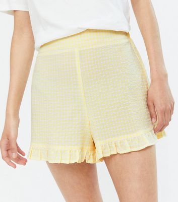 yellow gingham shorts