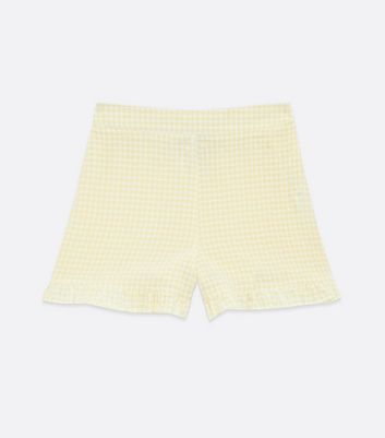 yellow gingham shorts