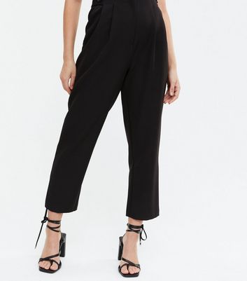 Topshop beach textured plisse straight leg trouser in black  ASOS