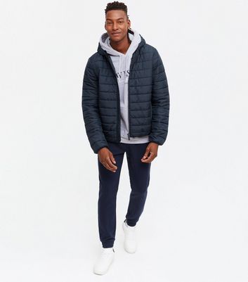 Navy Hooded Puffer Jacket | New Look