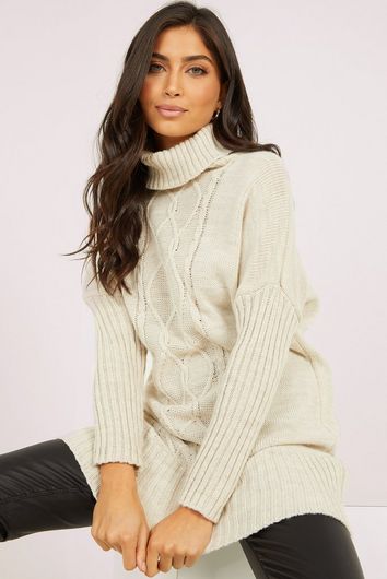 knit roll neck dress