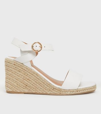 New look white wedge sandals on sale