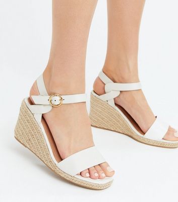 ladies white wedges