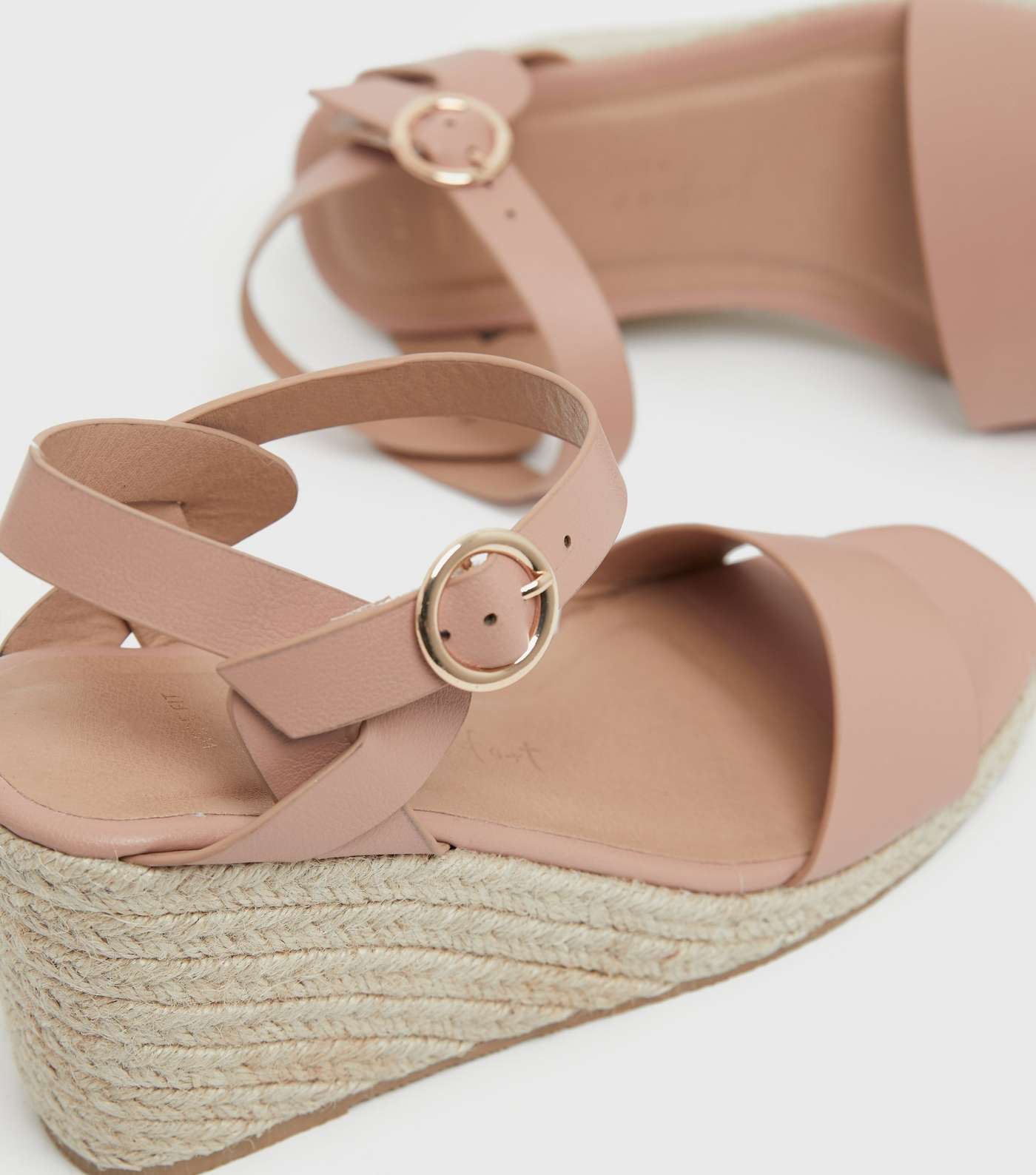 Wide Fit Pink Twist Espadrille Wedge Sandals Image 3