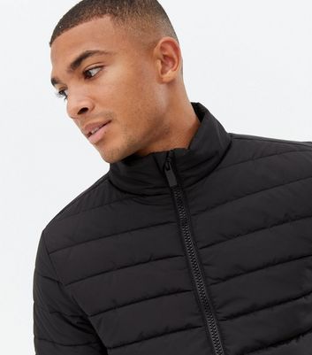 black high neck puffer jacket