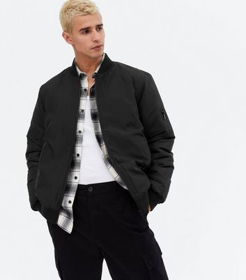 Black padded shop bomber jacket