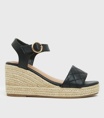 black small wedge sandals