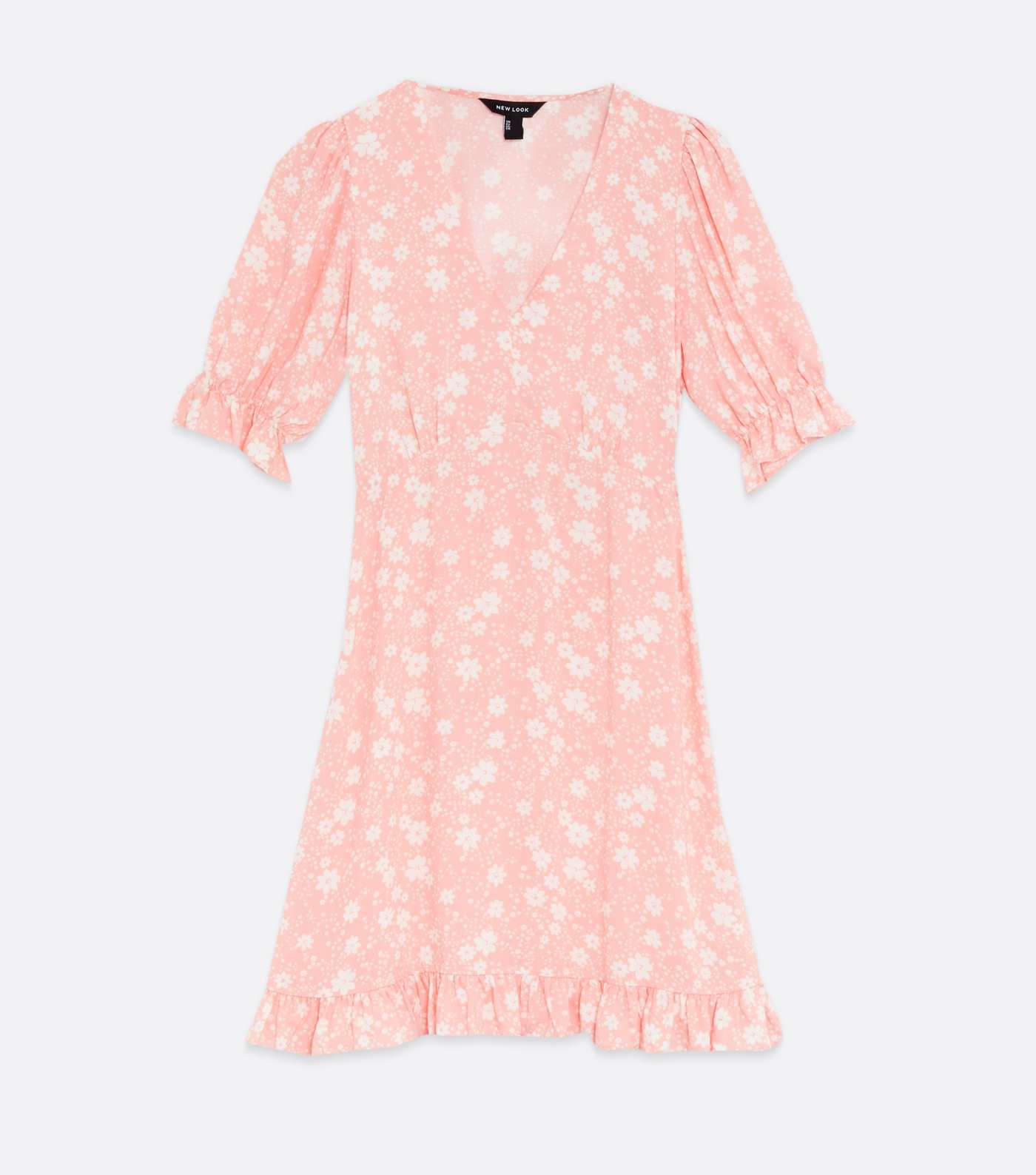 Pink Ditsy Floral Frill Mini Dress Image 5