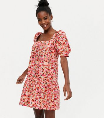 patterned smock dress