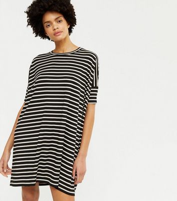 new look black and white striped dress