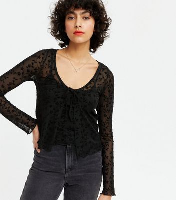 Mesh sale cardigan black