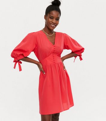 new look puff sleeve mini dress