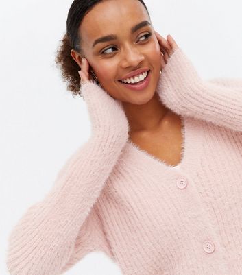 pink fluffy sweater