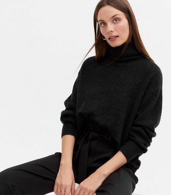 Dark Grey Roll Neck Jumper New Look