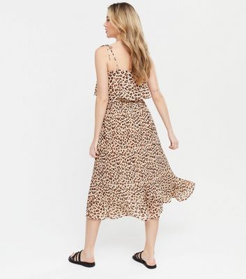 leopard print strap dress