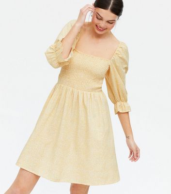 yellow ditsy dress