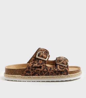 New look clearance leopard print sliders