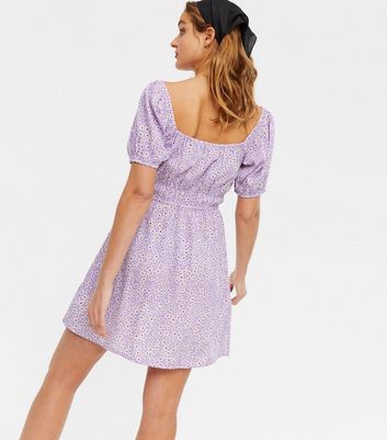 new look purple gingham dress