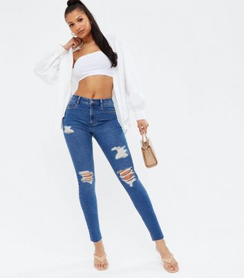 new look blue high waisted jeans