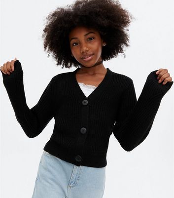 chunky black cardigan womens