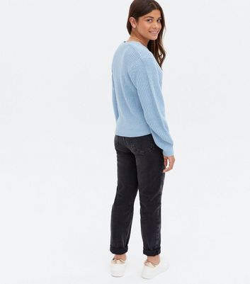 pale blue chunky jumper