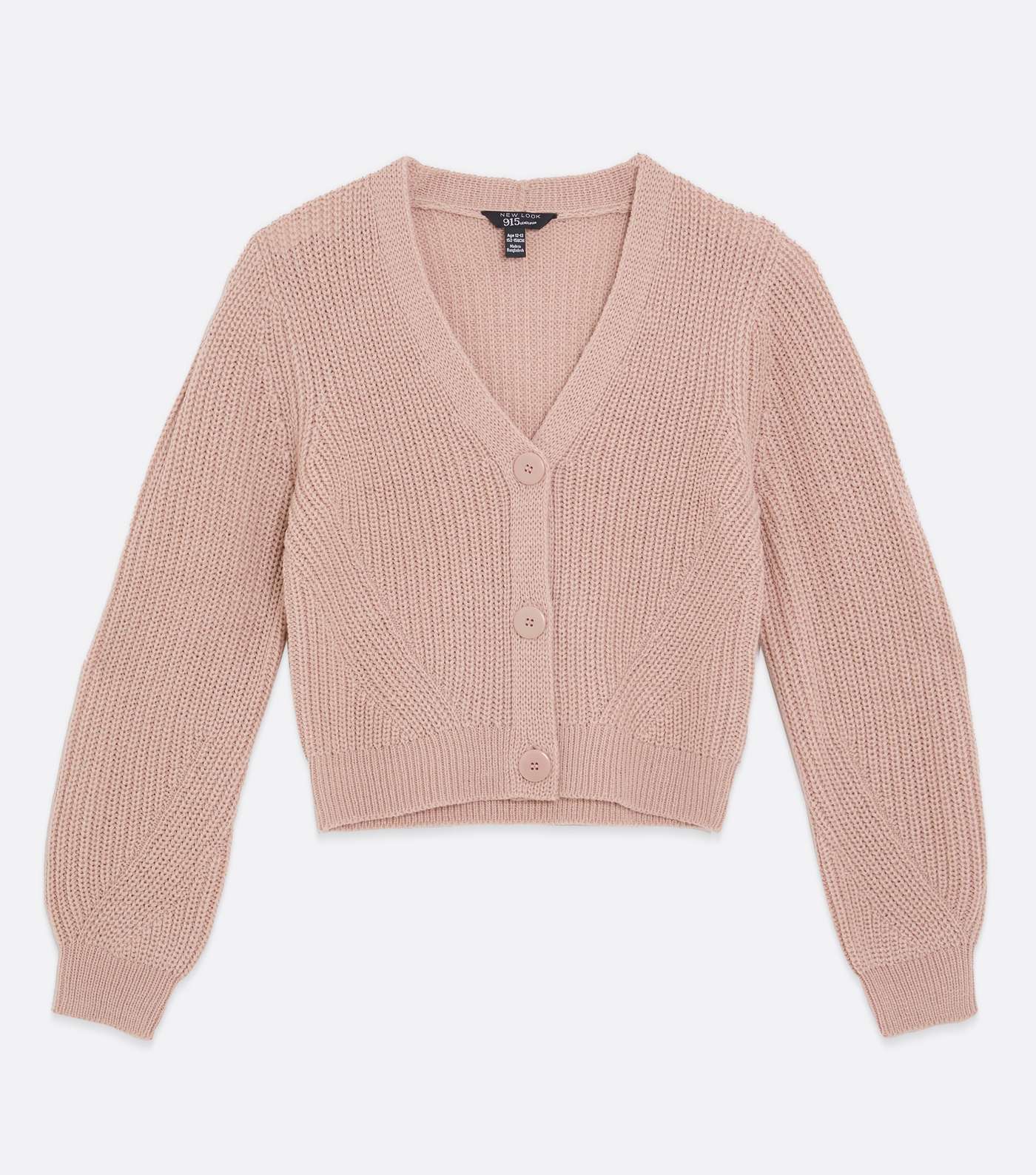 Girls Mid Pink Chunky Knit Button Cardigan Image 5