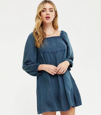 new look denim smock dress