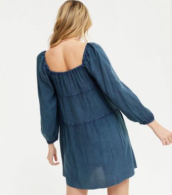 new look denim smock dress