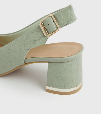 mint green block heel sandals