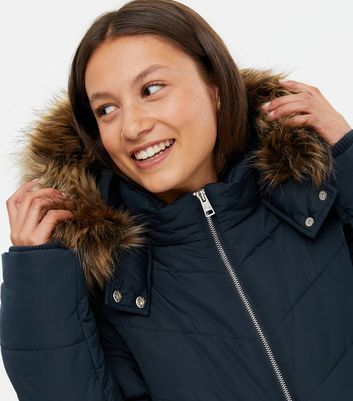 Girls navy sales puffer coat