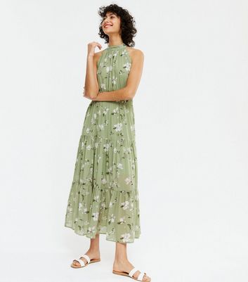 green floral maxi dress