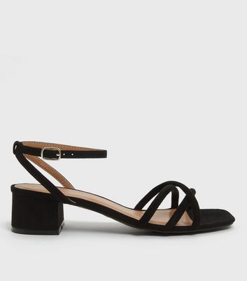 Black sandals 2025 low block heel