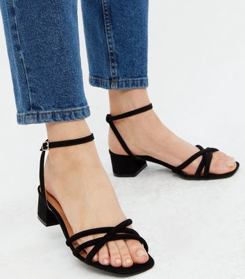 low block heel ankle strap shoes