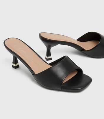 open toe kitten heel mules