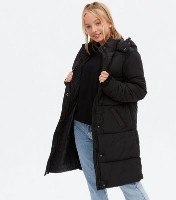 ladies black puffa coat