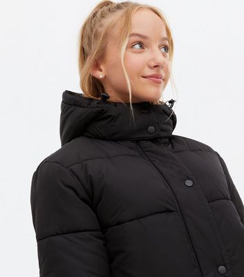 ladies black puffa coat