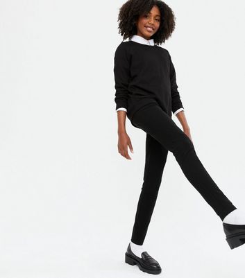 womens black crew neck jumper
