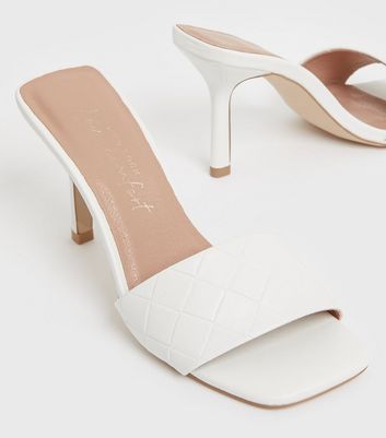 White stiletto hot sale mules