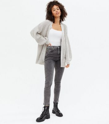 new look grey cardigan